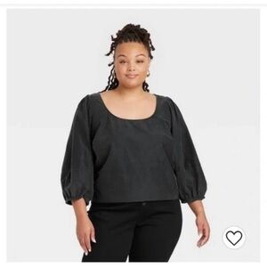 Ava and Viv black black blouse size X